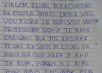 carta despedida menino com câncer